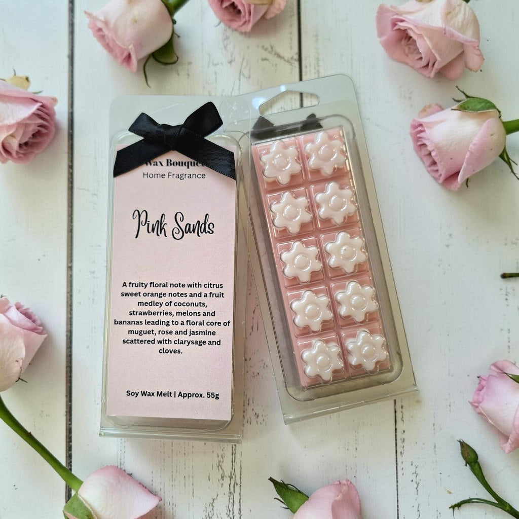 Pink Sands Flower Wax Melt Snap Bar, Soy Wax, Highly Fragranced, UK Handmade, Wax Melts, Gift for Her