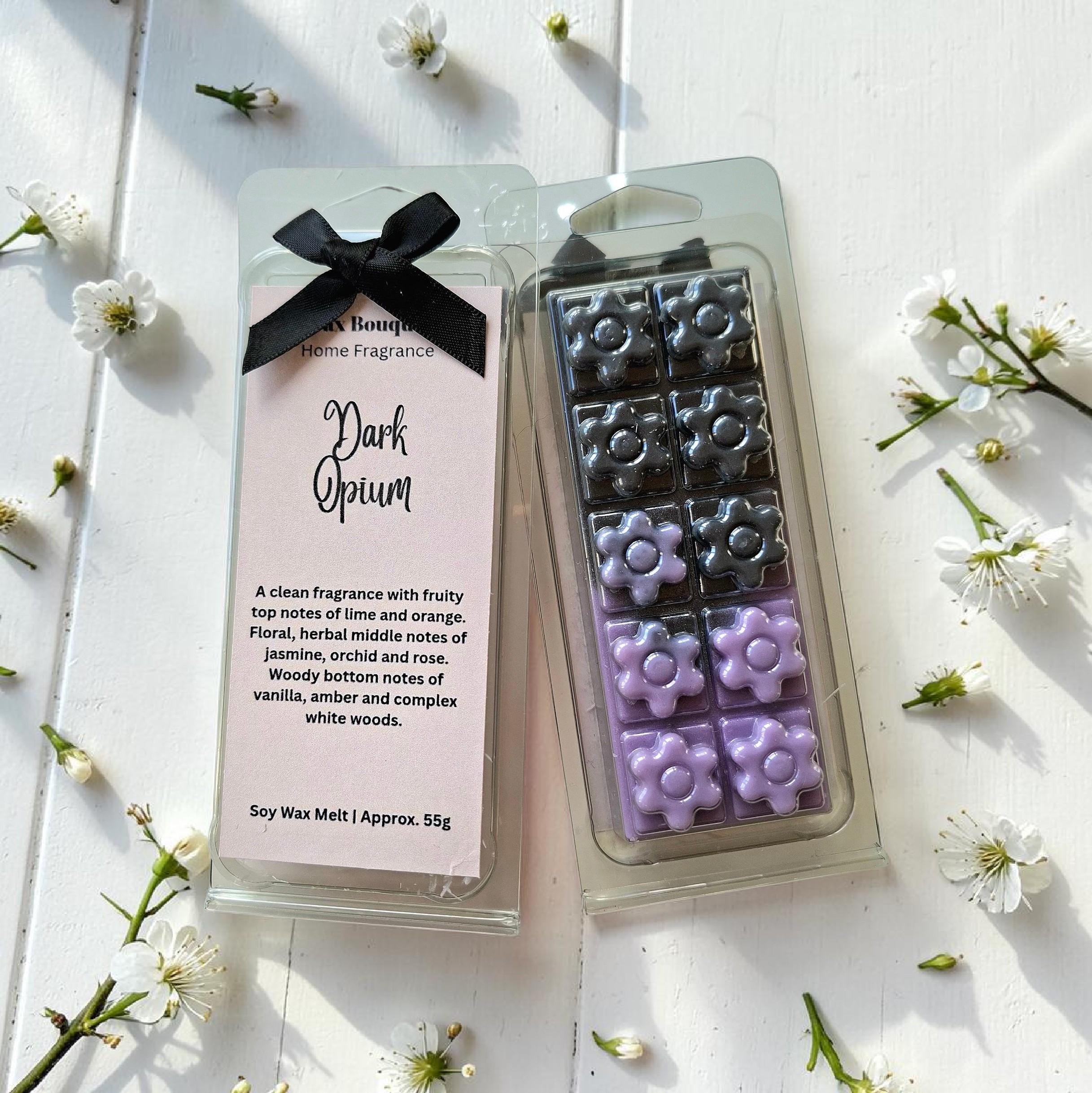Dark Opium Wax Melt Snap Bar, Flower Shape, Soy Wax, Perfume Inspired Fragrance