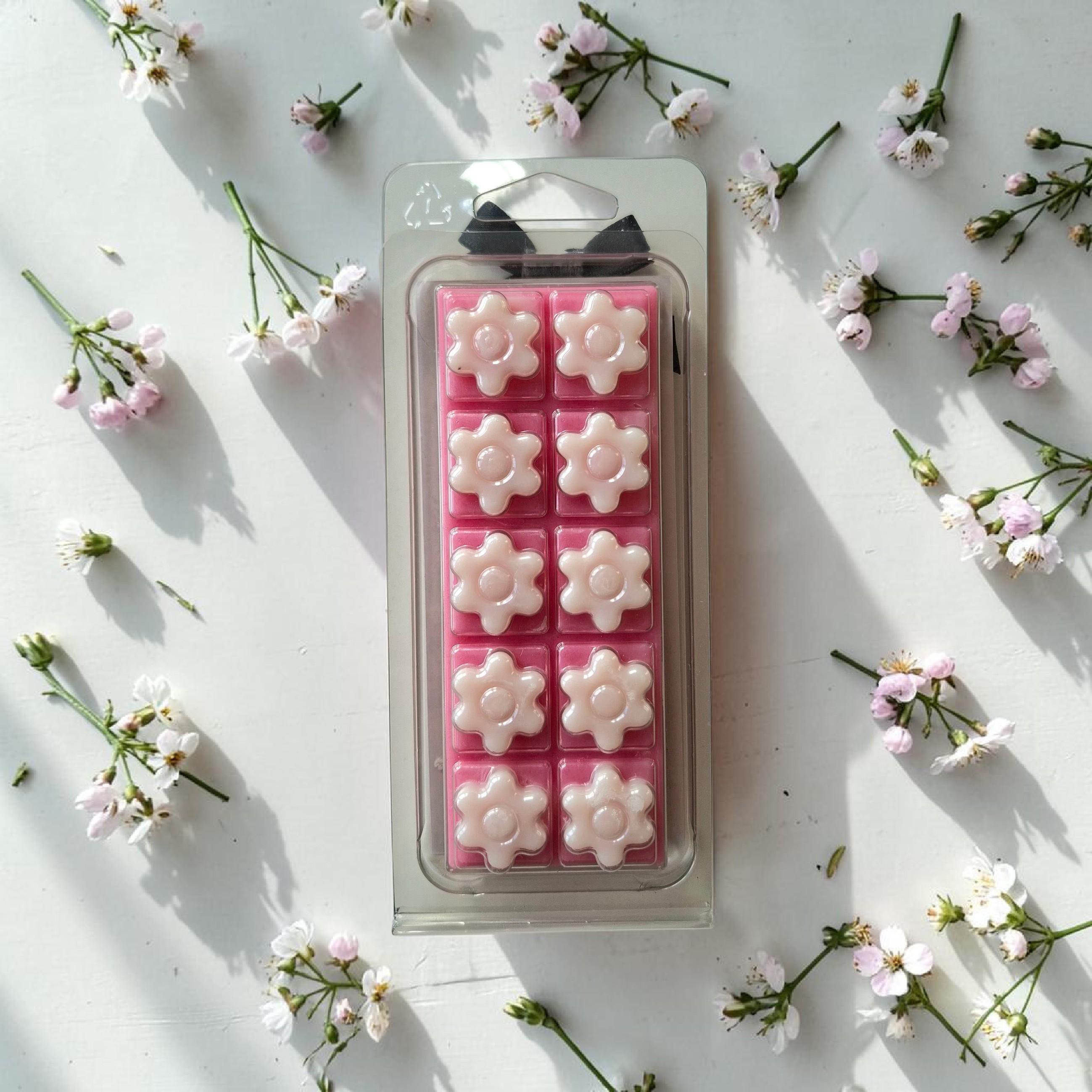 Rhubarb and Rose Soy Wax Melt Snap Bar, Flower Shape, Highly Fragranced, Handmade in the UK, Soy Wax Melts, Gift for her