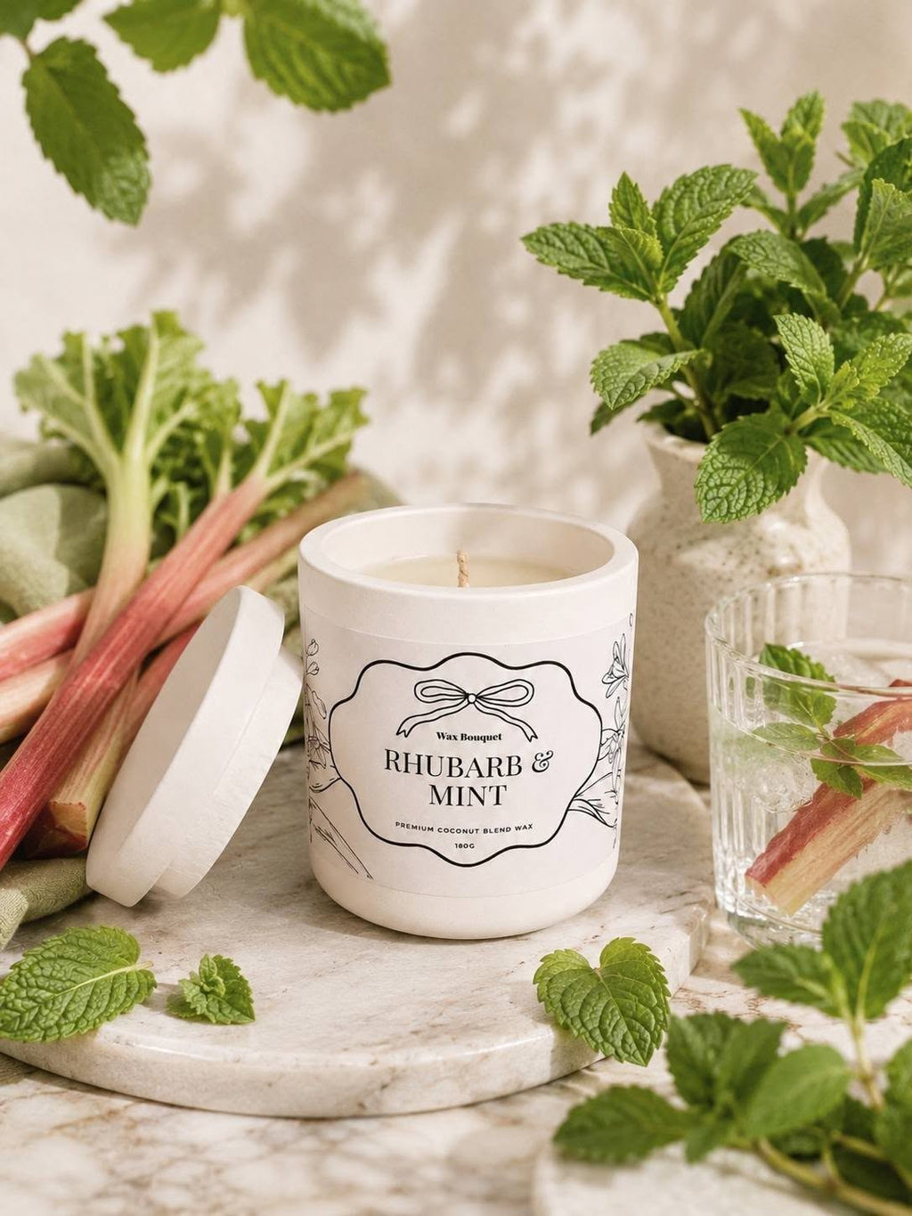 Rhubarb & Mint Scented Candle