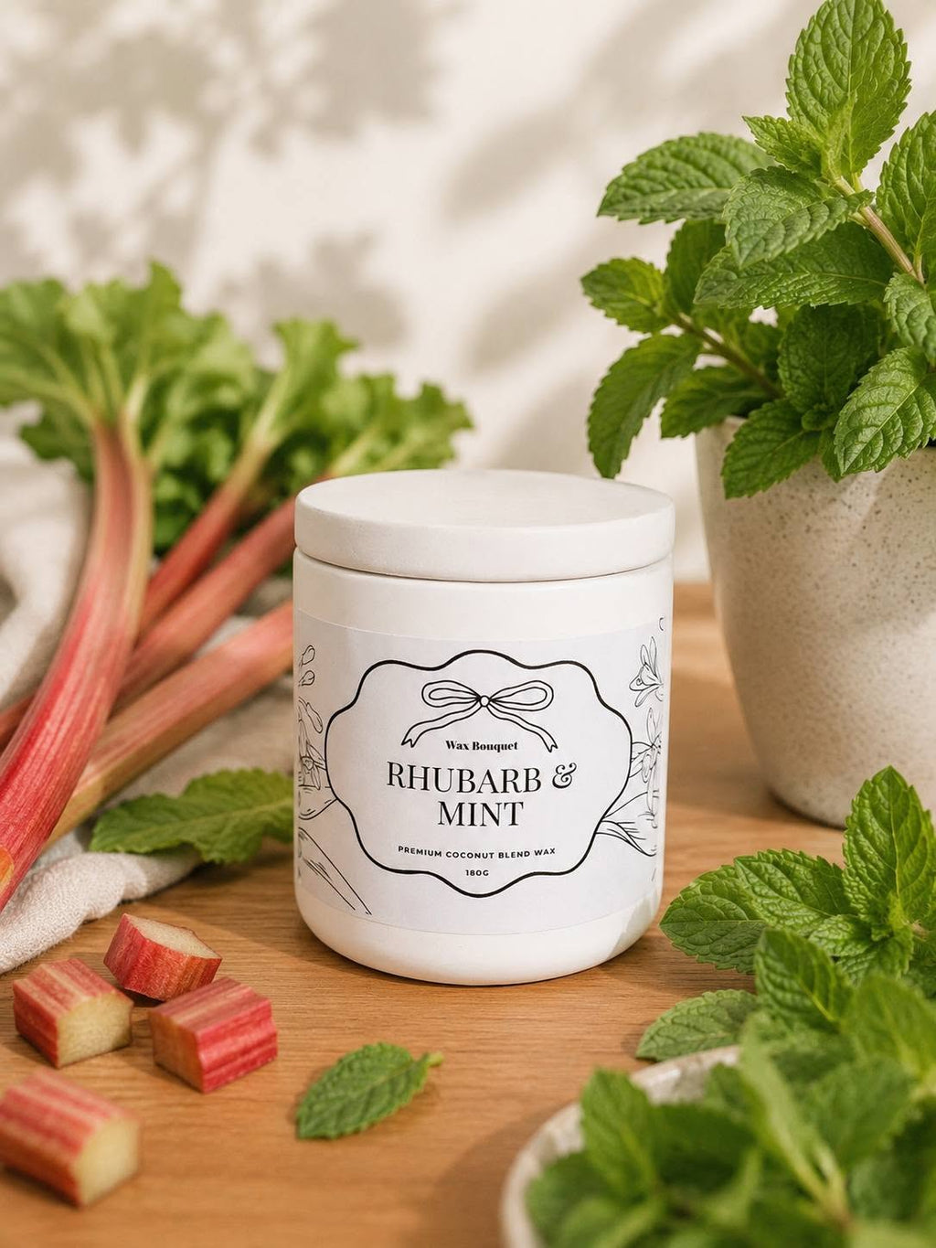 Rhubarb & Mint Scented Candle