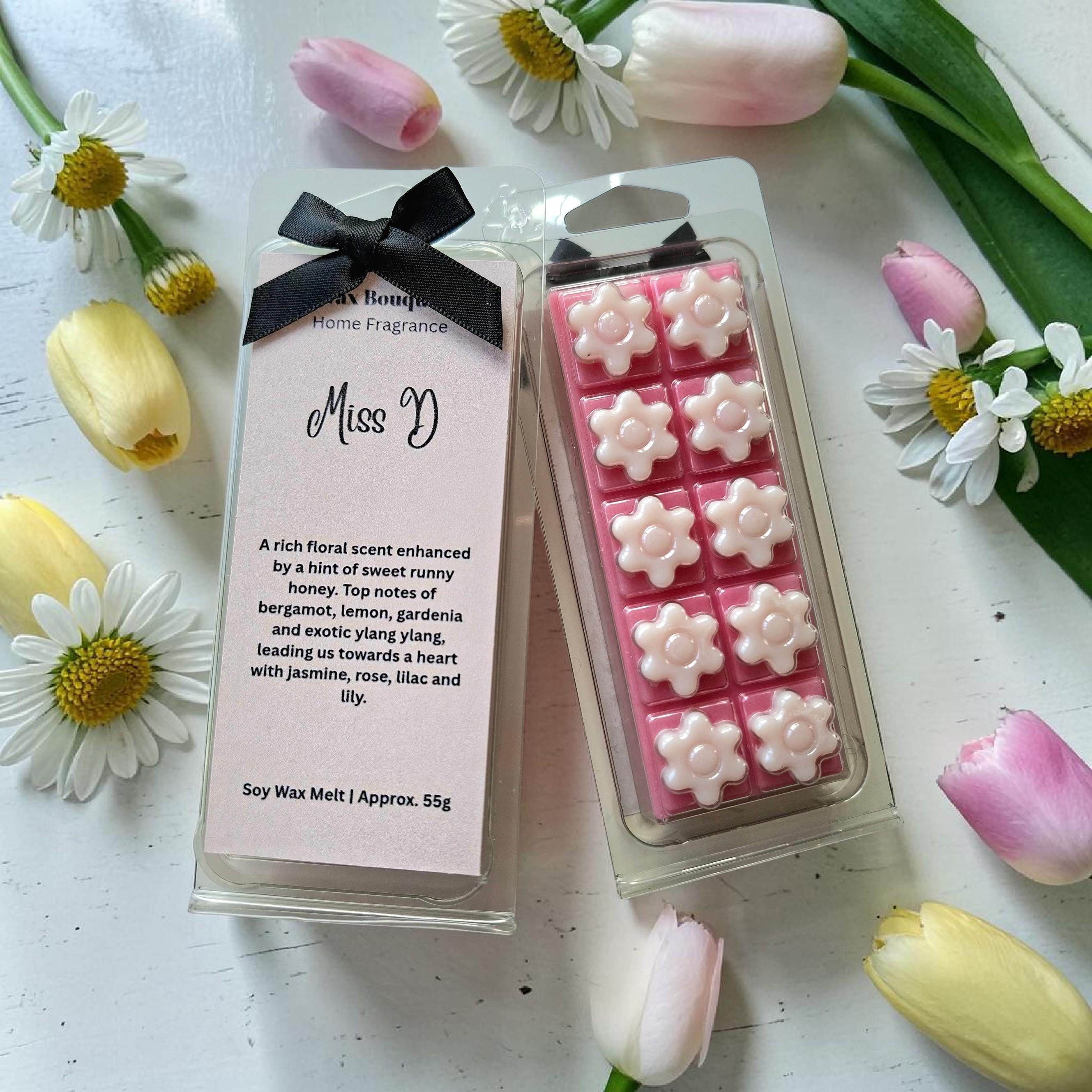 Miss D Flower Shape Wax Melt Bar, Perfume Inspired Soy Wax Highly Scented UK Scotland