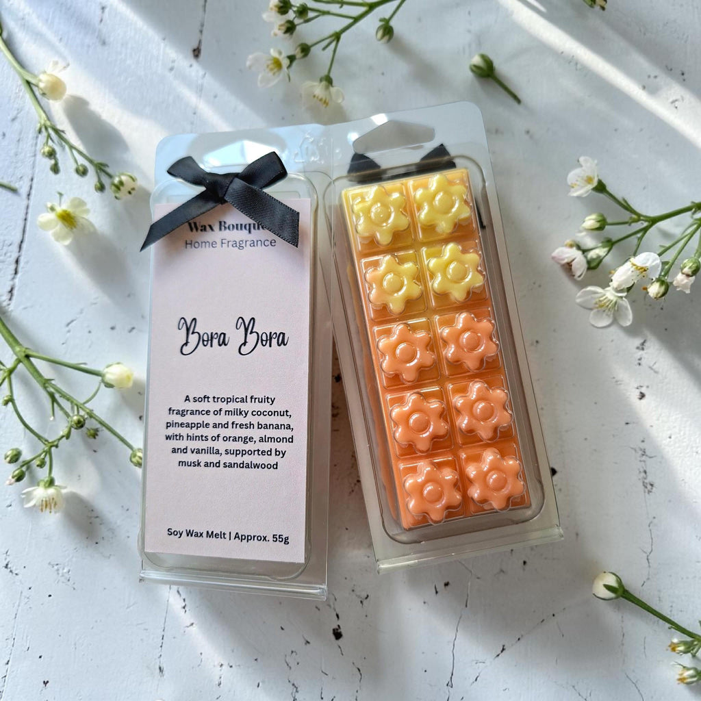 Bora Bora Wax Melt Snap Bar | Coconut Pineapple Scent | Handmade Soy Wax Melts UK | Tropical Fragrance | Gift for Her | Home Scent