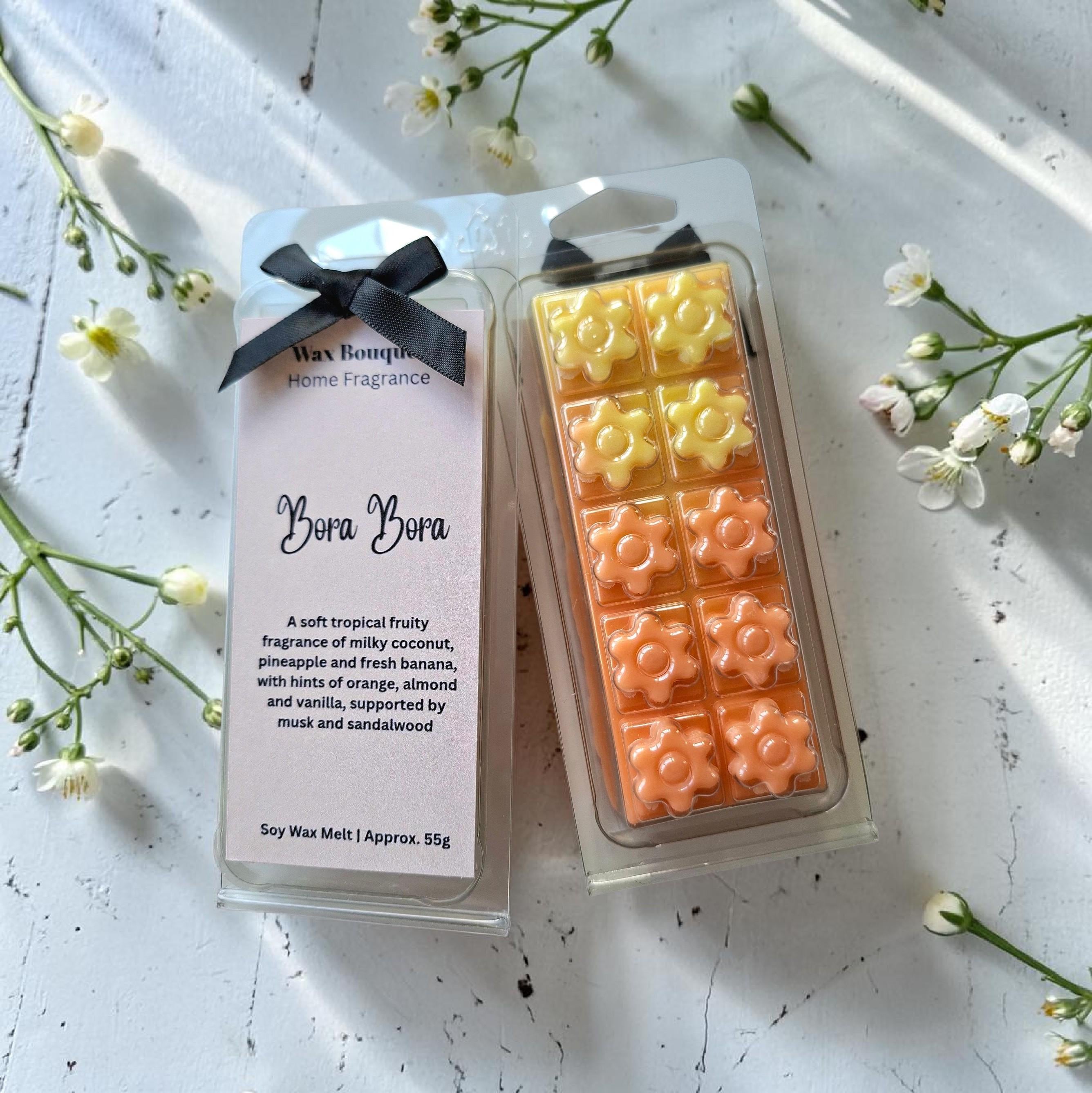 Bora Bora Wax Melt Snap Bar | Coconut Pineapple Scent | Handmade Soy Wax Melts UK | Tropical Fragrance | Gift for Her | Home Scent