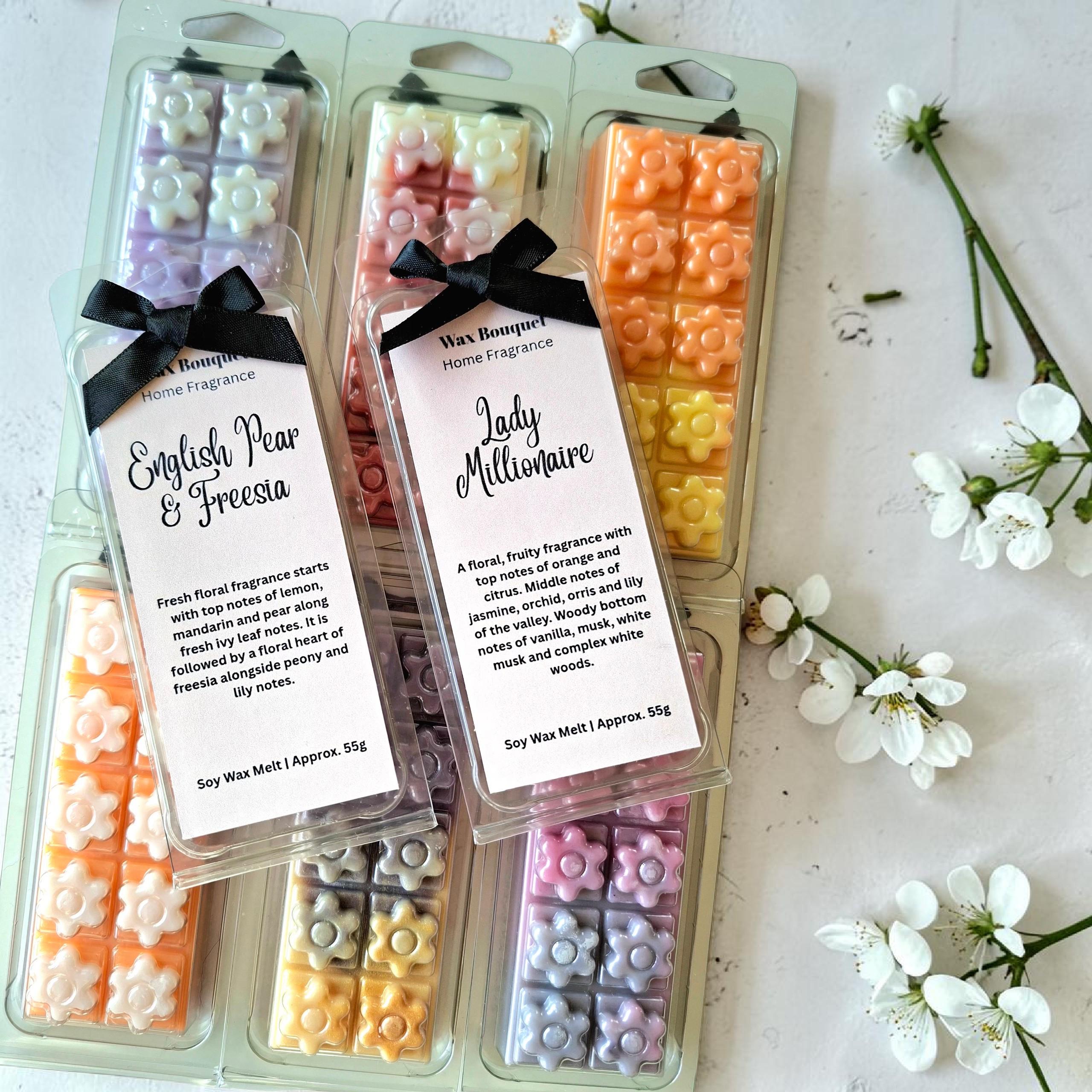 Miss D Flower Shape Wax Melt Bar, Perfume Inspired Soy Wax Highly Scented UK Scotland