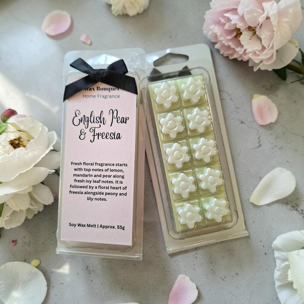 English Pear & Freesia Wax Melt Snap Bar | Handmade Soy Wax Melts UK | Luxury Floral Scent | Gift for Her | Home Fragrance