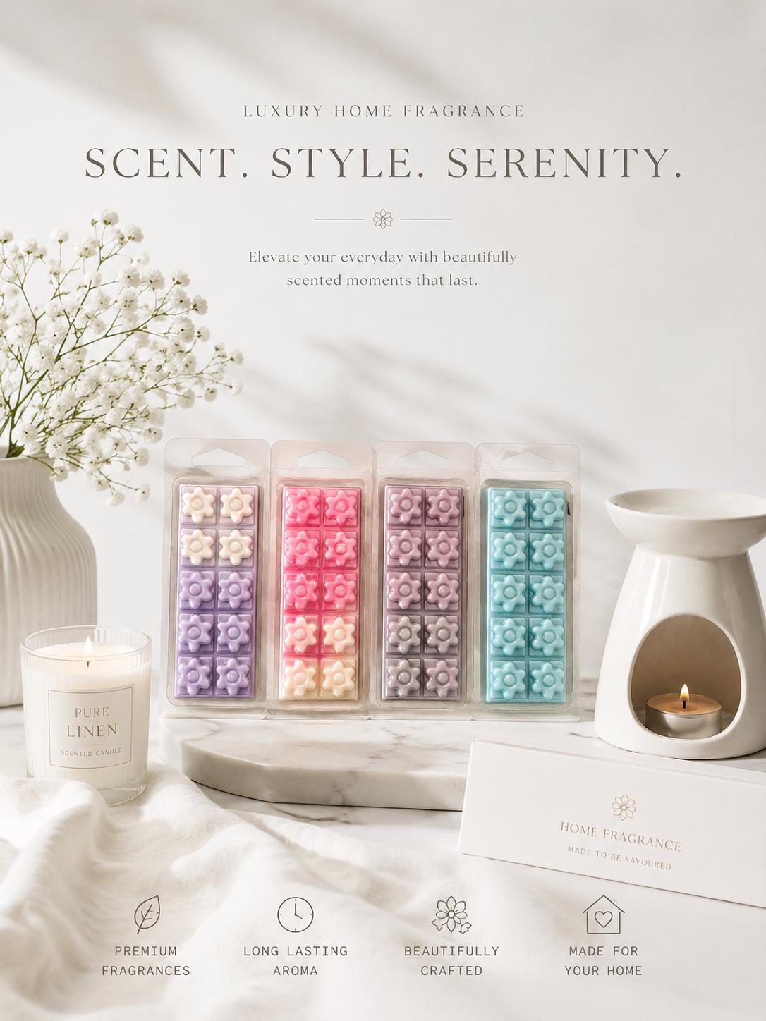 Laundry Scented Wax Melts Gift Box | Handmade Soy Wax Snap Bars | Luxury Home Fragrance | Handmade UK Soy Wax Melts