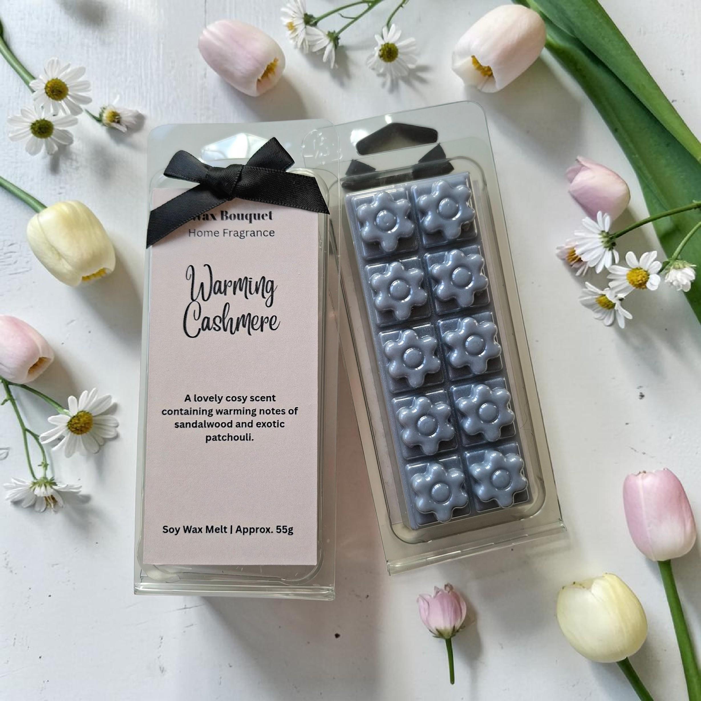 Warming Cashmere Wax Melt Snap Bar 55g, Soy Wax Melts, Strong Scent, Highly Fragranced, Gift, Flower Shape Wax Melt, Yankee Inspired