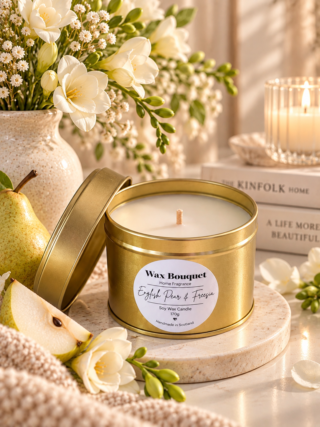English Pear & Freesia Scented Candle