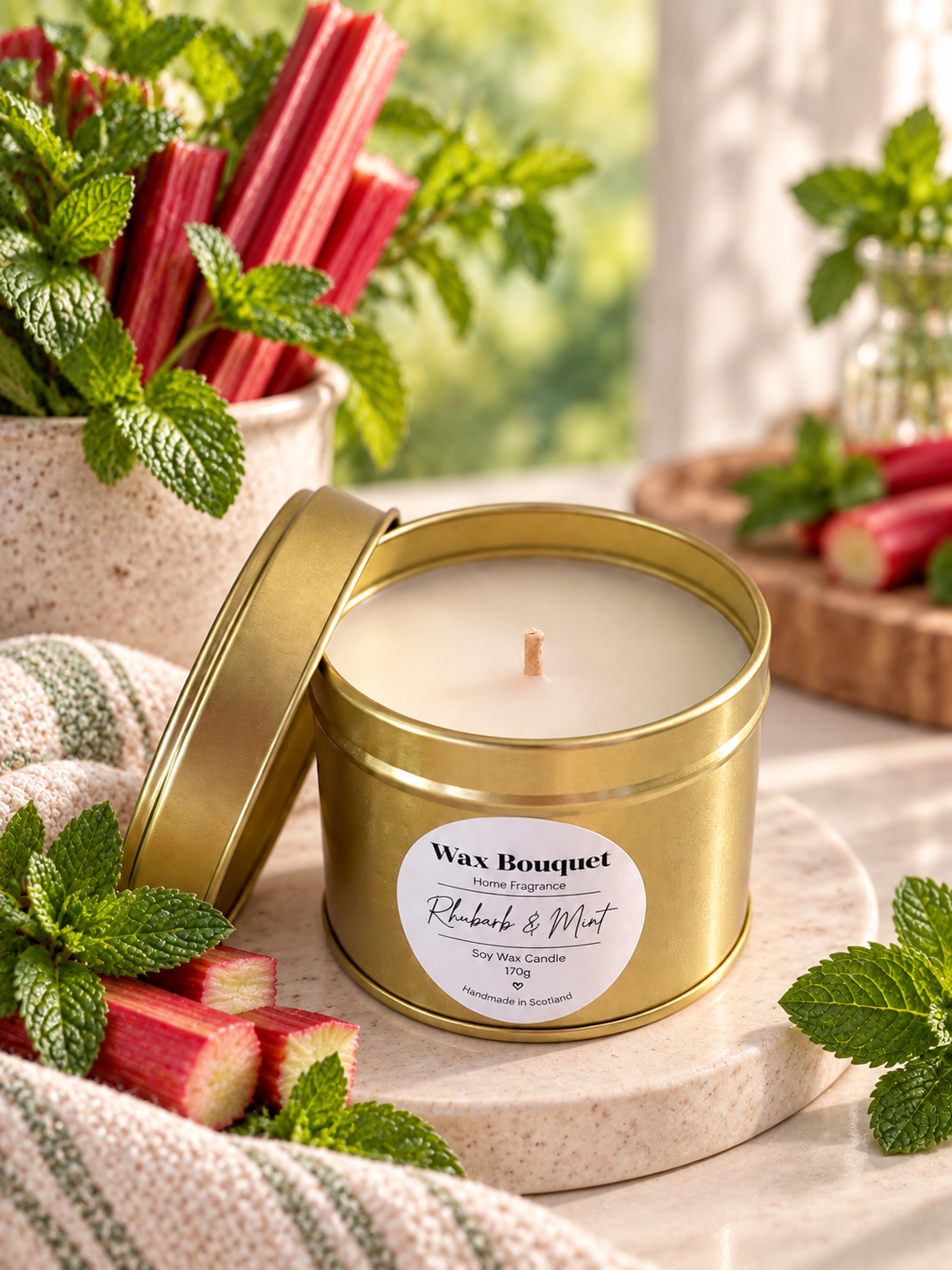 Rhubarb & Mint Scented Candle