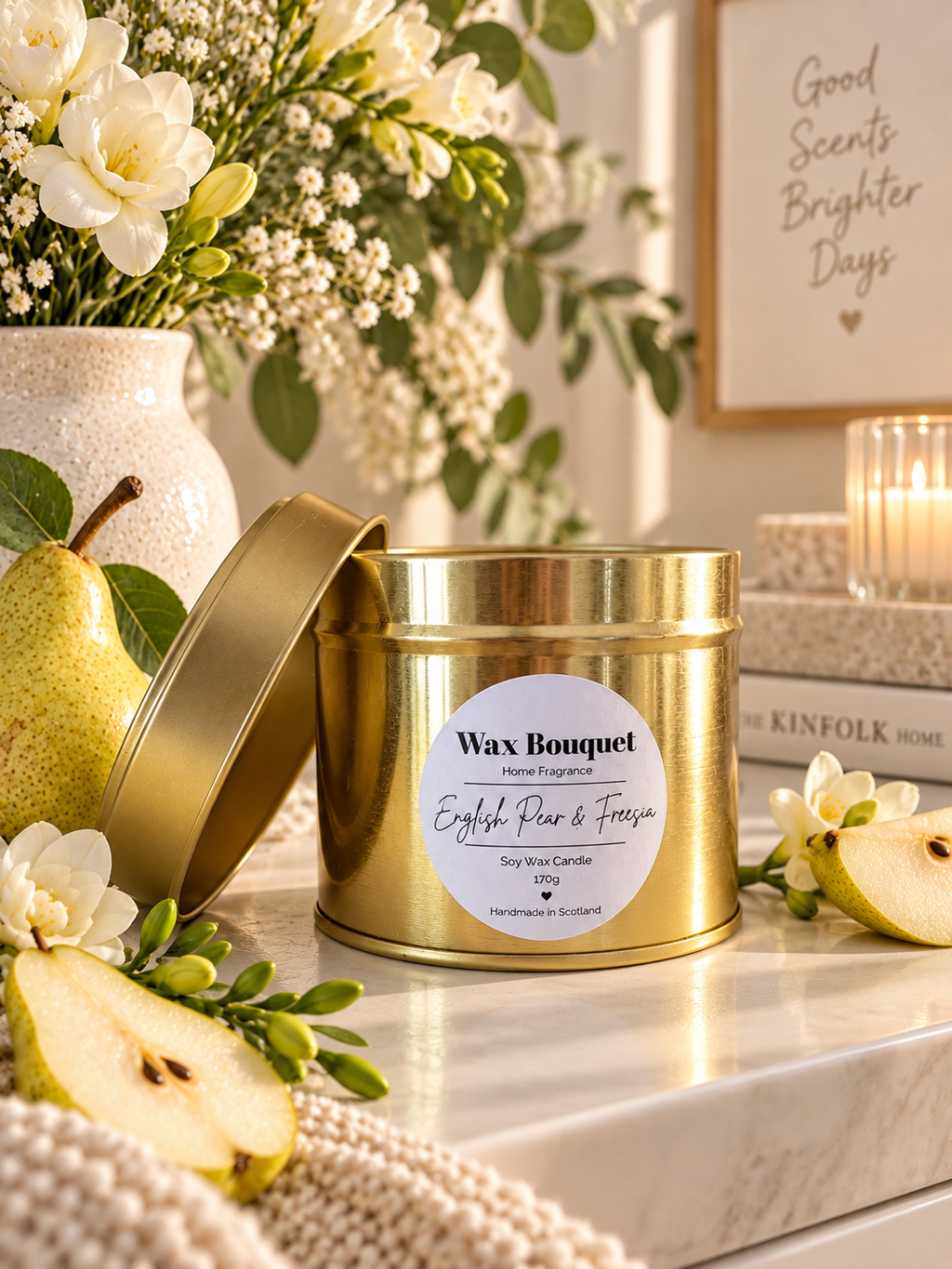 English Pear & Freesia Scented Candle