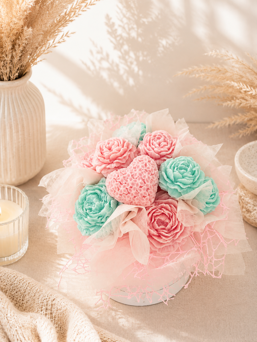 Pink & Teal Wax Melt Bouquet